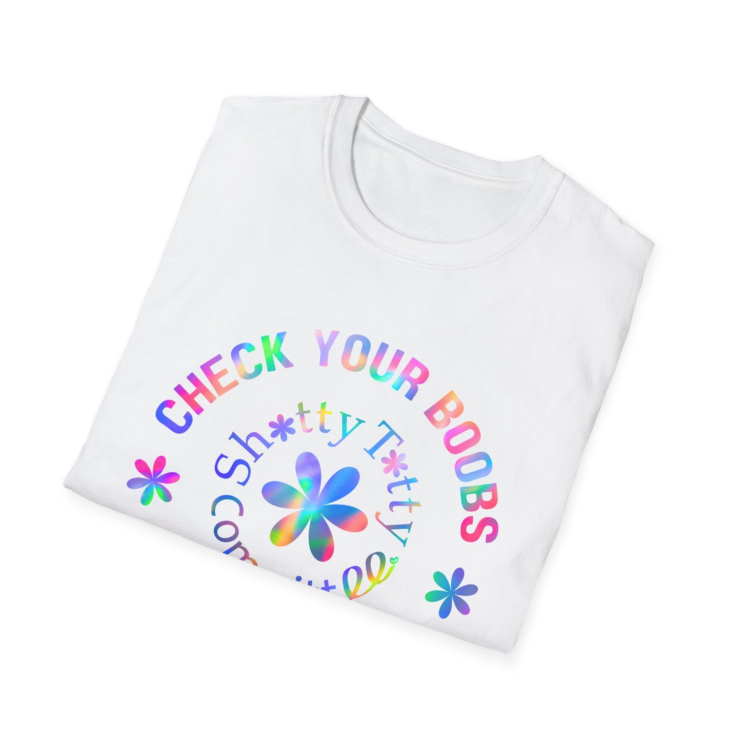 Check Your Boobs T-Shirt — Breast Cancer Awareness Floral Reminder