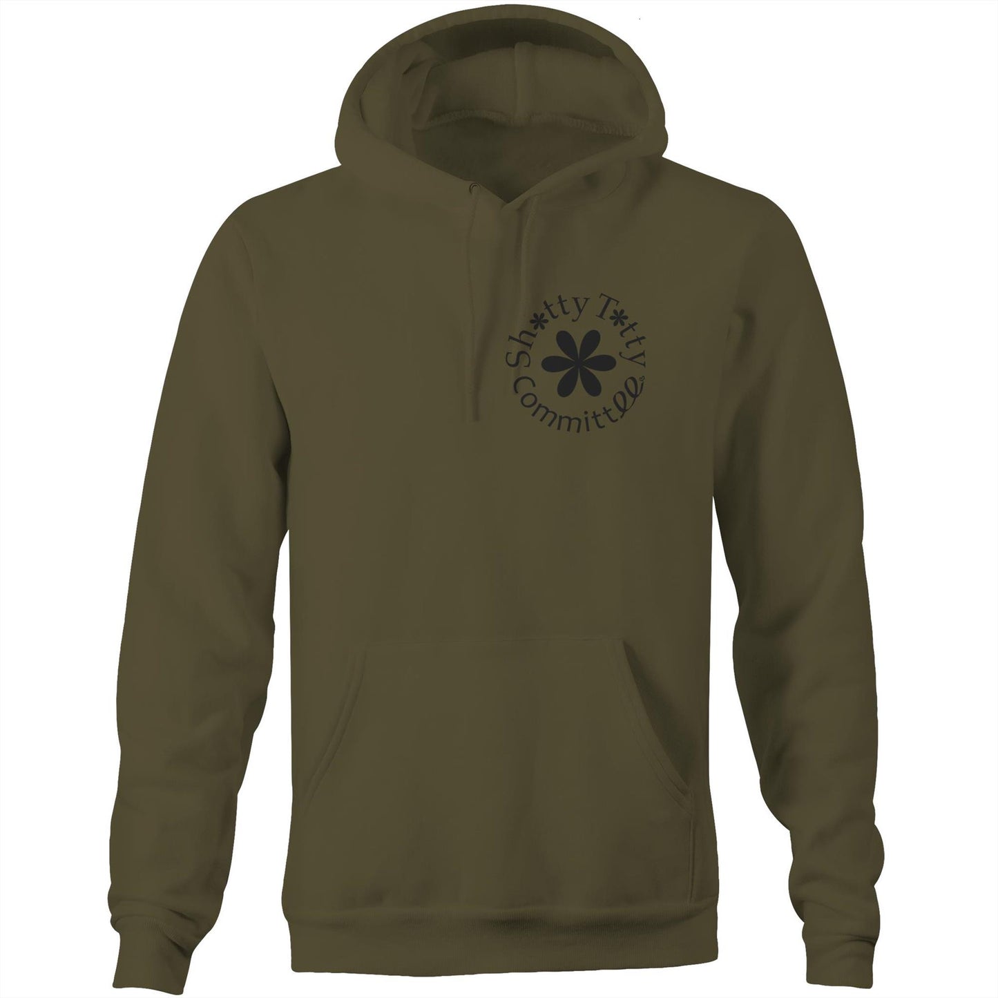 Itty Bitty Titty Pocket Hoodie (Unisex Black Logo)