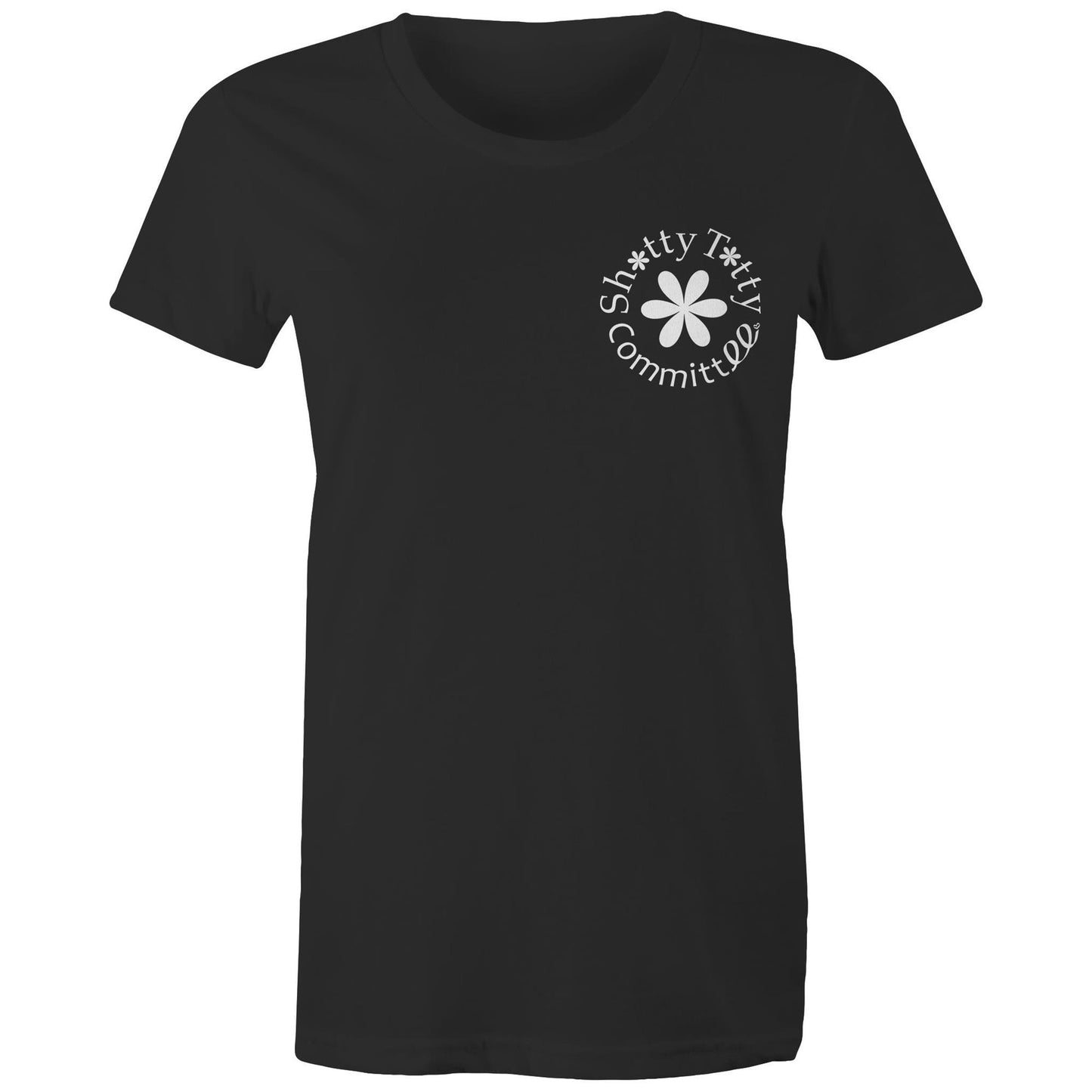 Itty Bitty Shitty Titty Tee coloured (white logo)