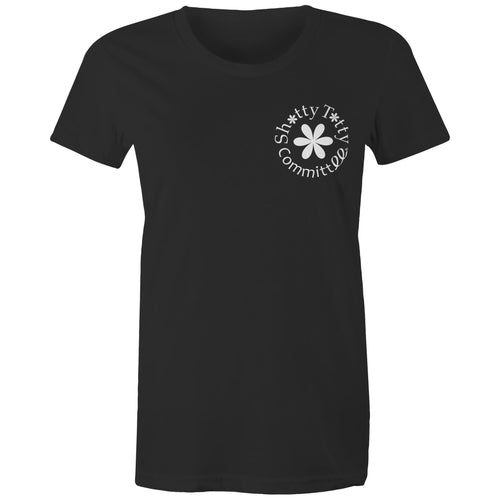 Itty Bitty Shitty Titty Tee coloured (white logo)