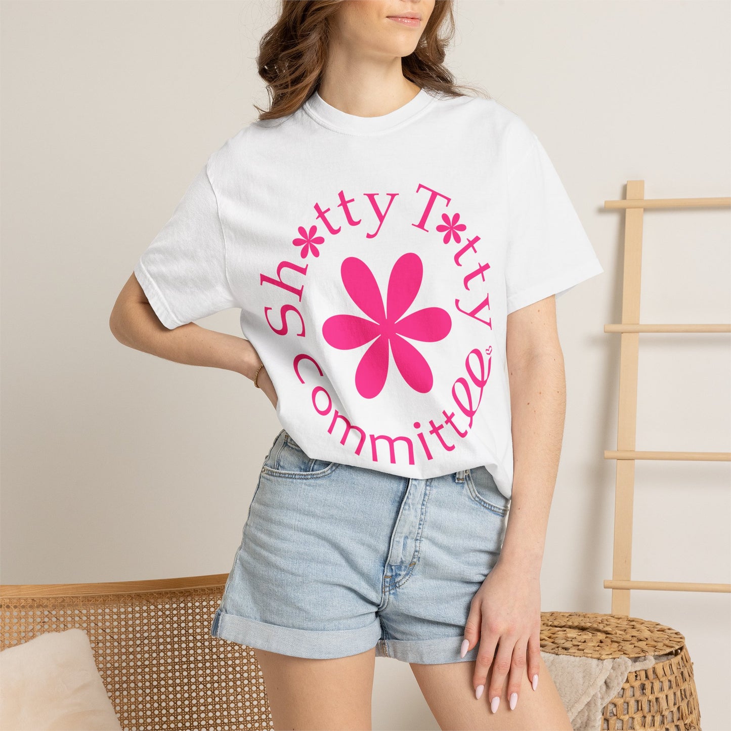 Global Fulfilment - In Ya Face Shitty Titty Tee - Pink Logo