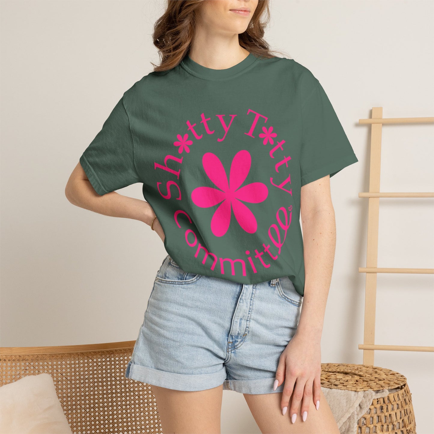 Global Fulfilment - In Ya Face Shitty Titty Tee - Pink Logo