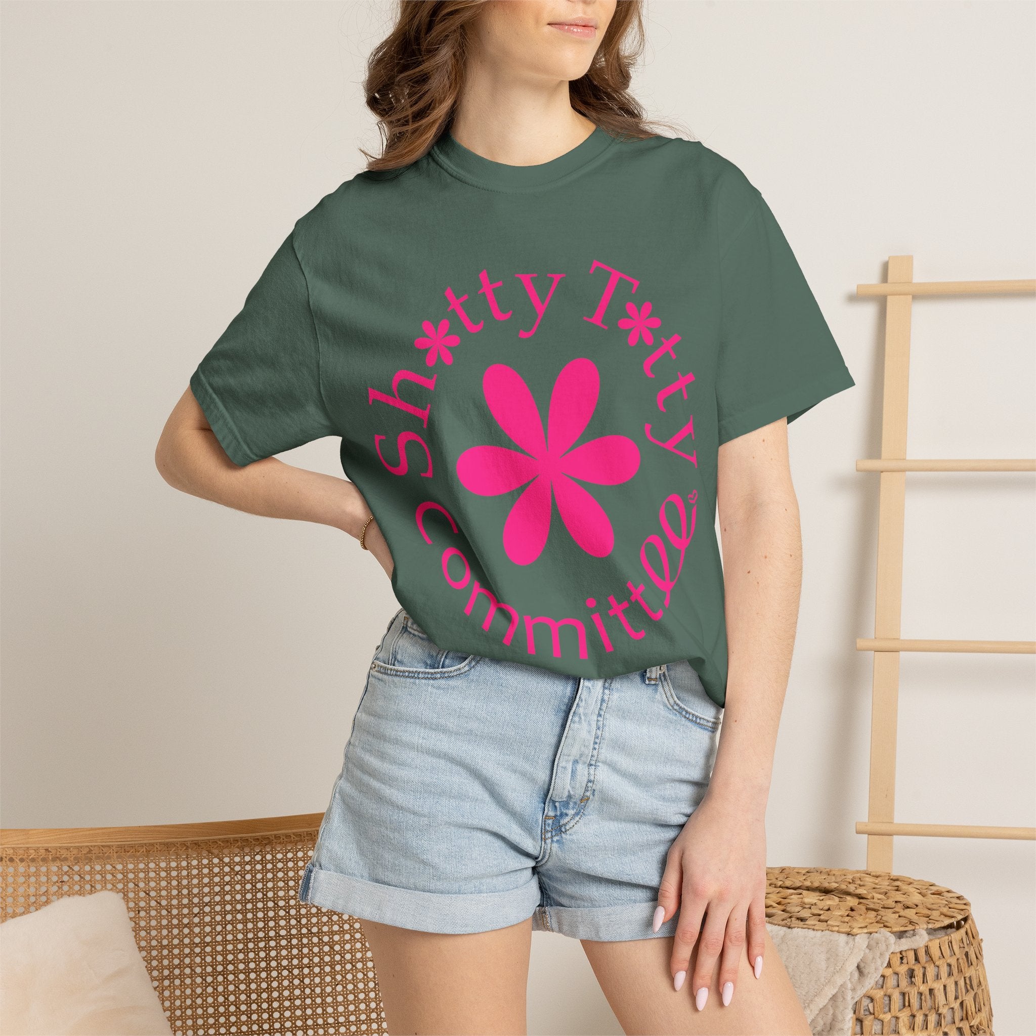 Global Fulfilment - In Ya Face Shitty Titty Tee - Pink Logo
