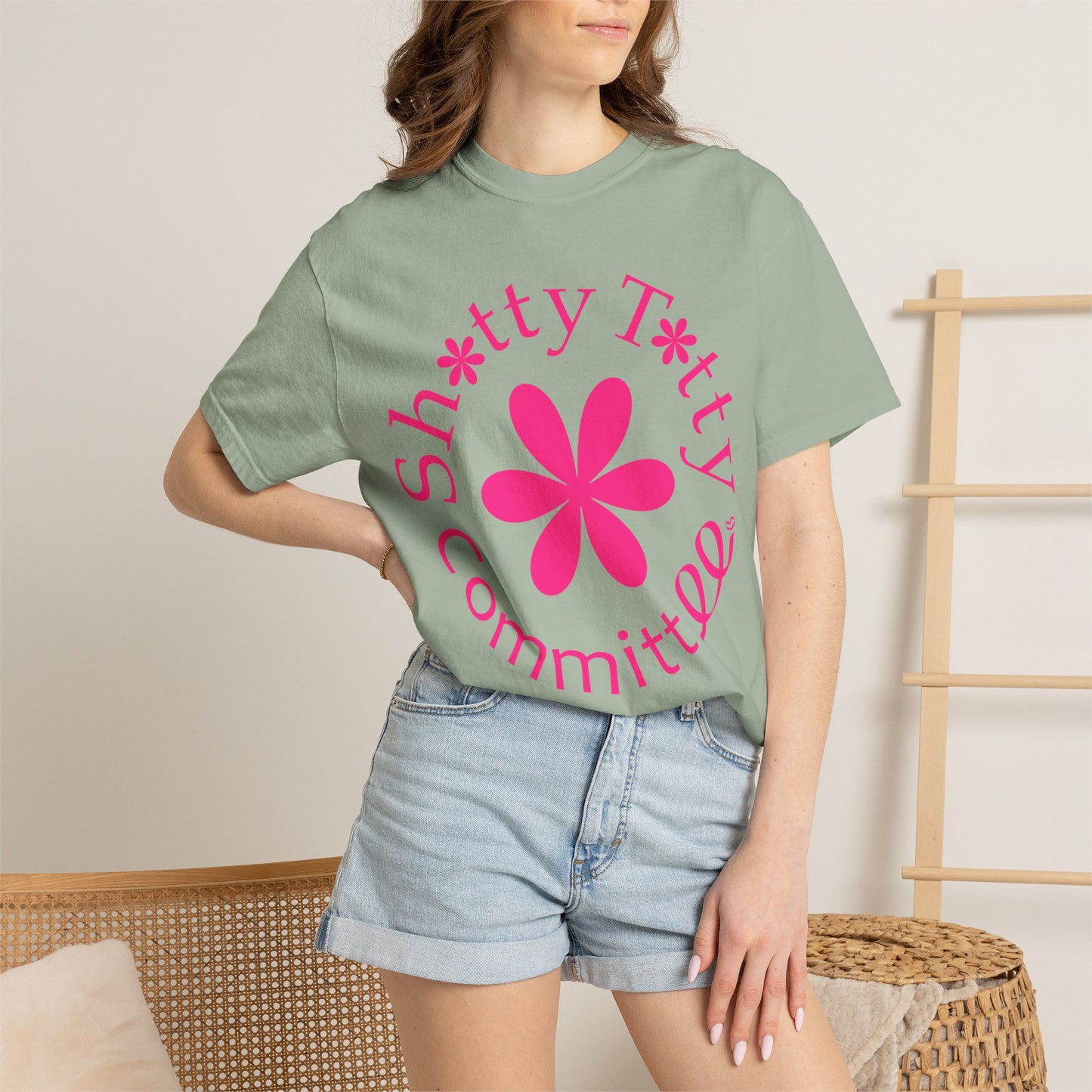 Global Fulfilment - In Ya Face Shitty Titty Tee - Pink Logo