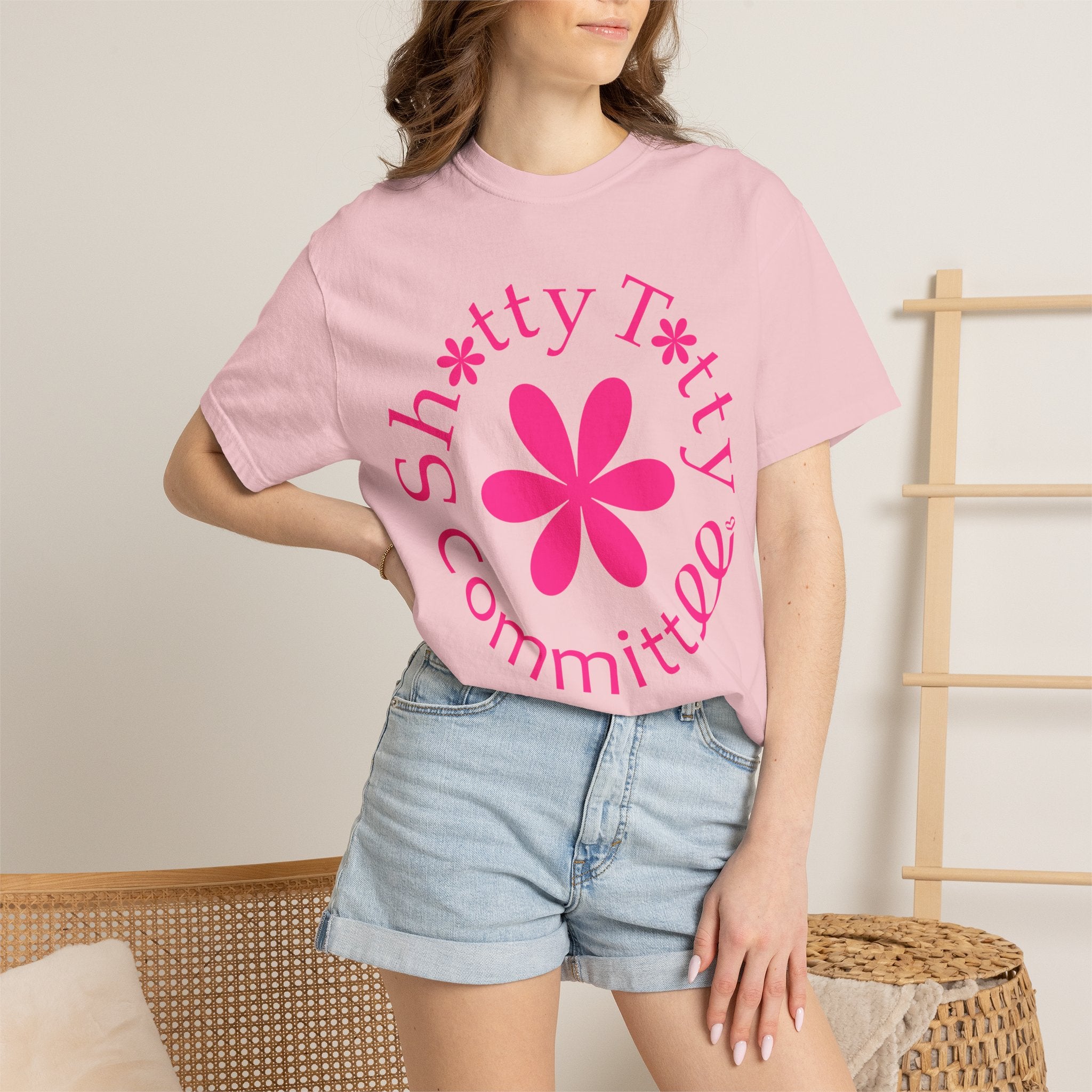 Global Fulfilment - In Ya Face Shitty Titty Tee - Pink Logo
