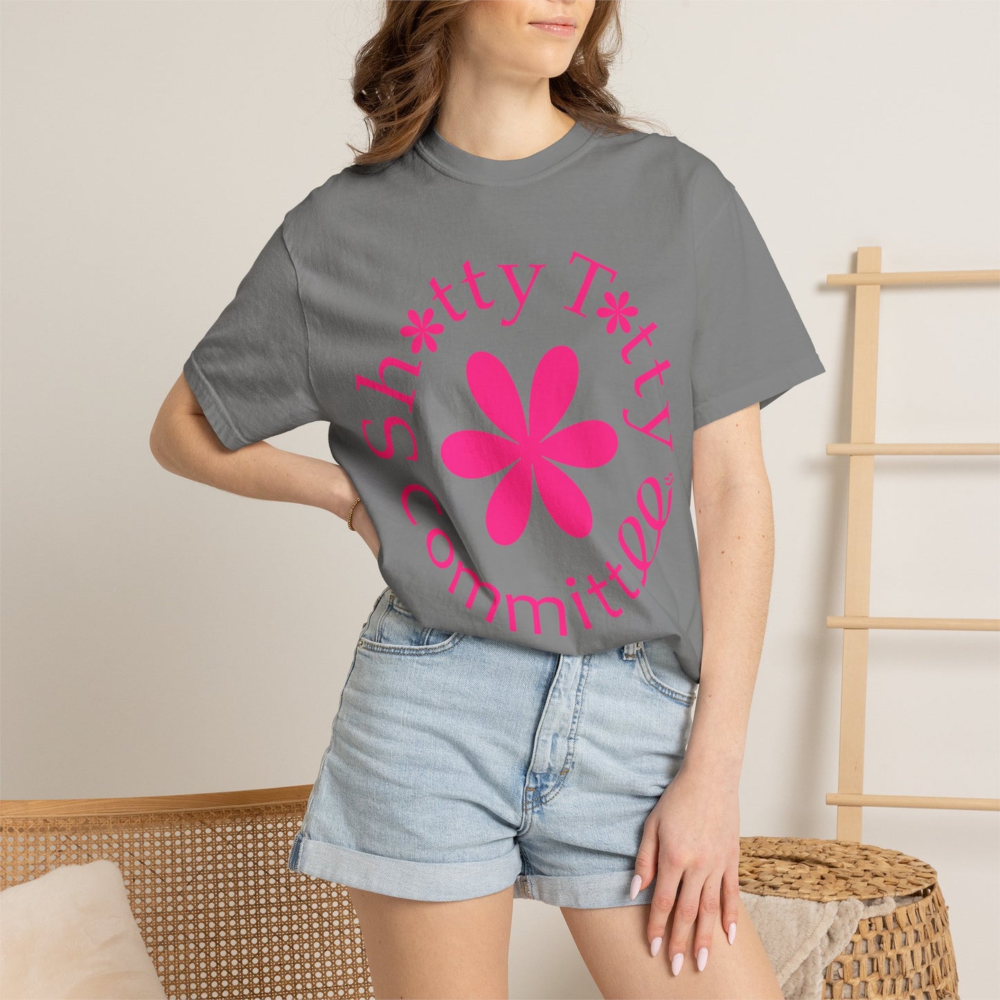 Global Fulfilment - In Ya Face Shitty Titty Tee - Pink Logo