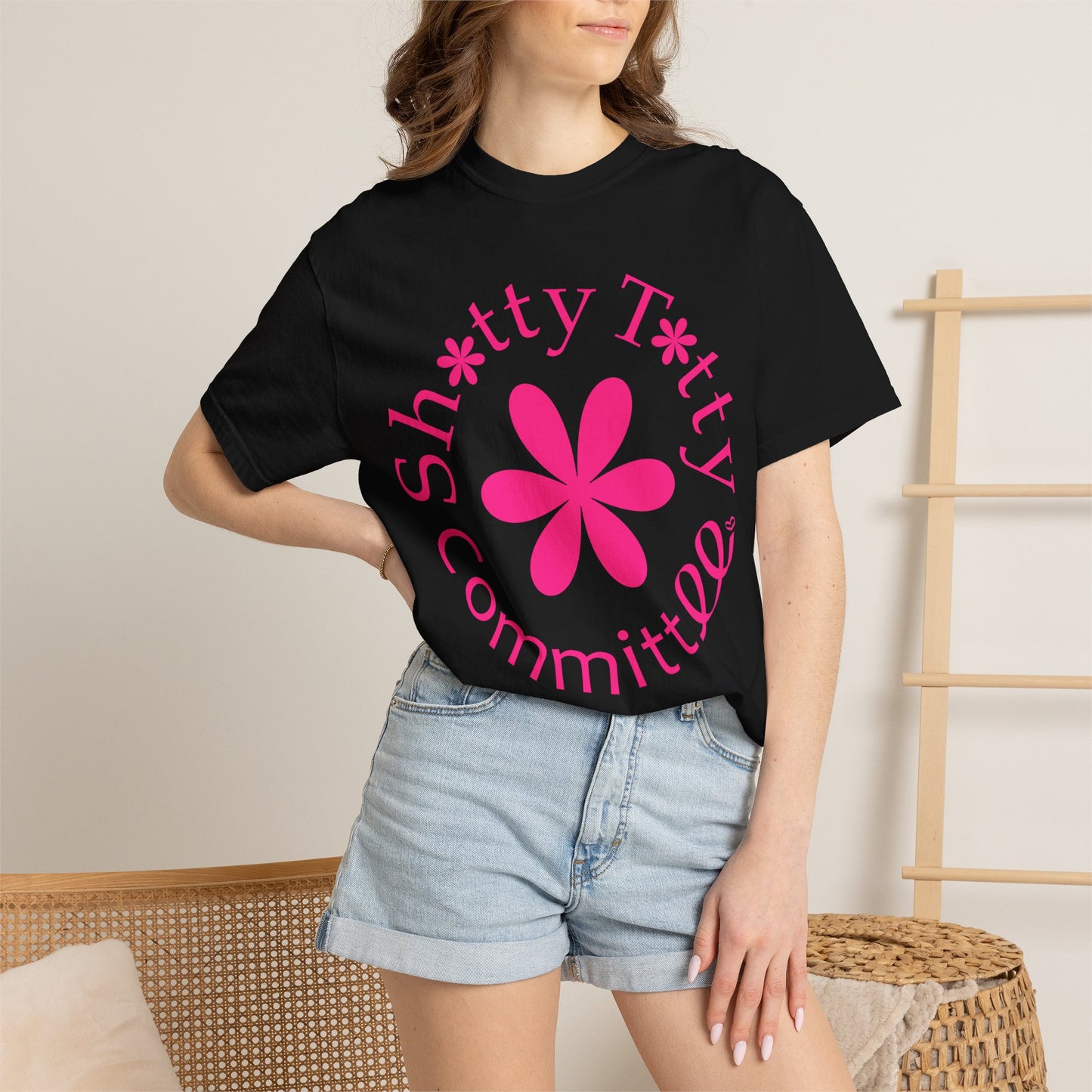 Global Fulfilment - In Ya Face Shitty Titty Tee - Pink Logo