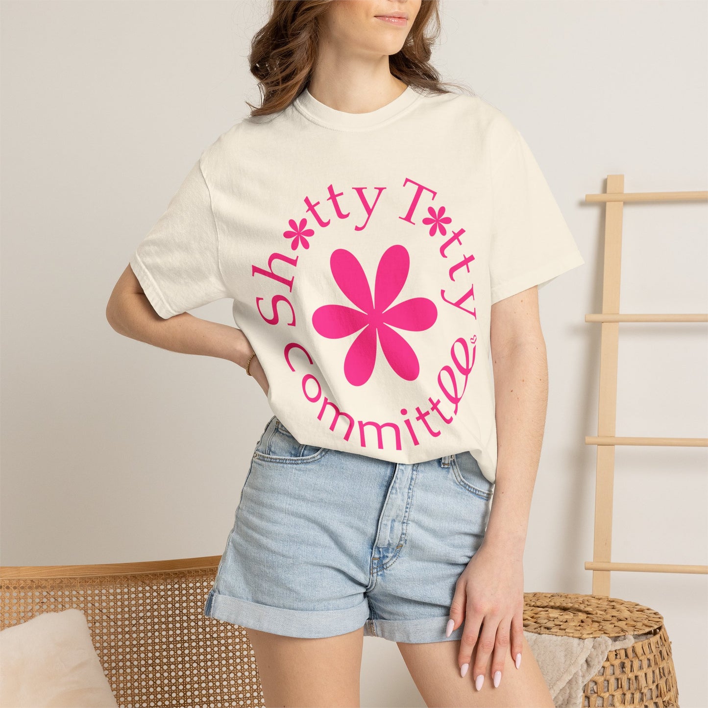 Global Fulfilment - In Ya Face Shitty Titty Tee - Pink Logo
