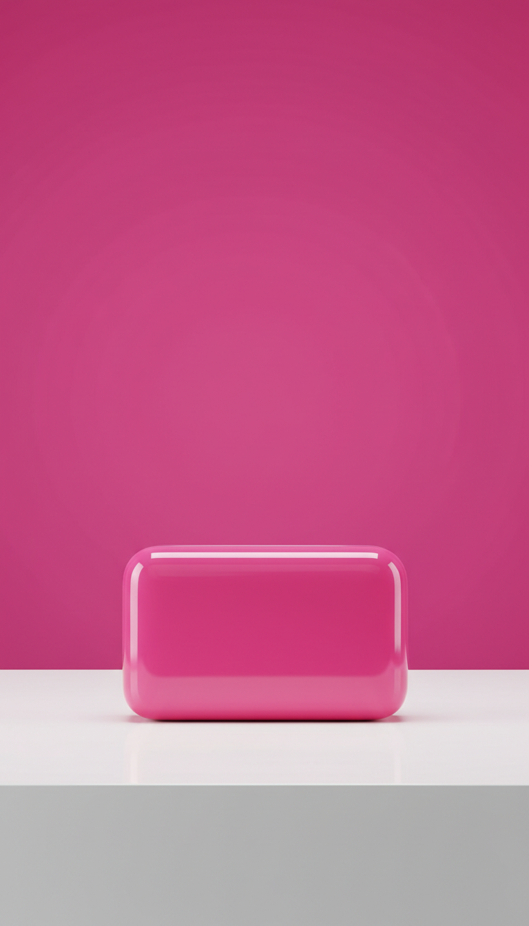 Miniature High-Gloss Pink Clutch Bag