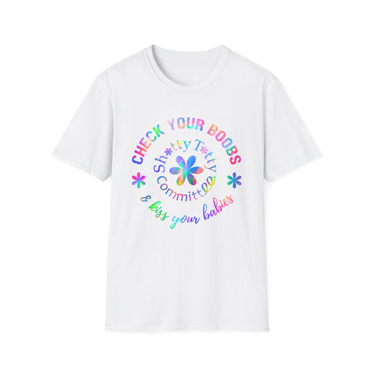 Check Your Boobs T-Shirt — Breast Cancer Awareness Floral Reminder