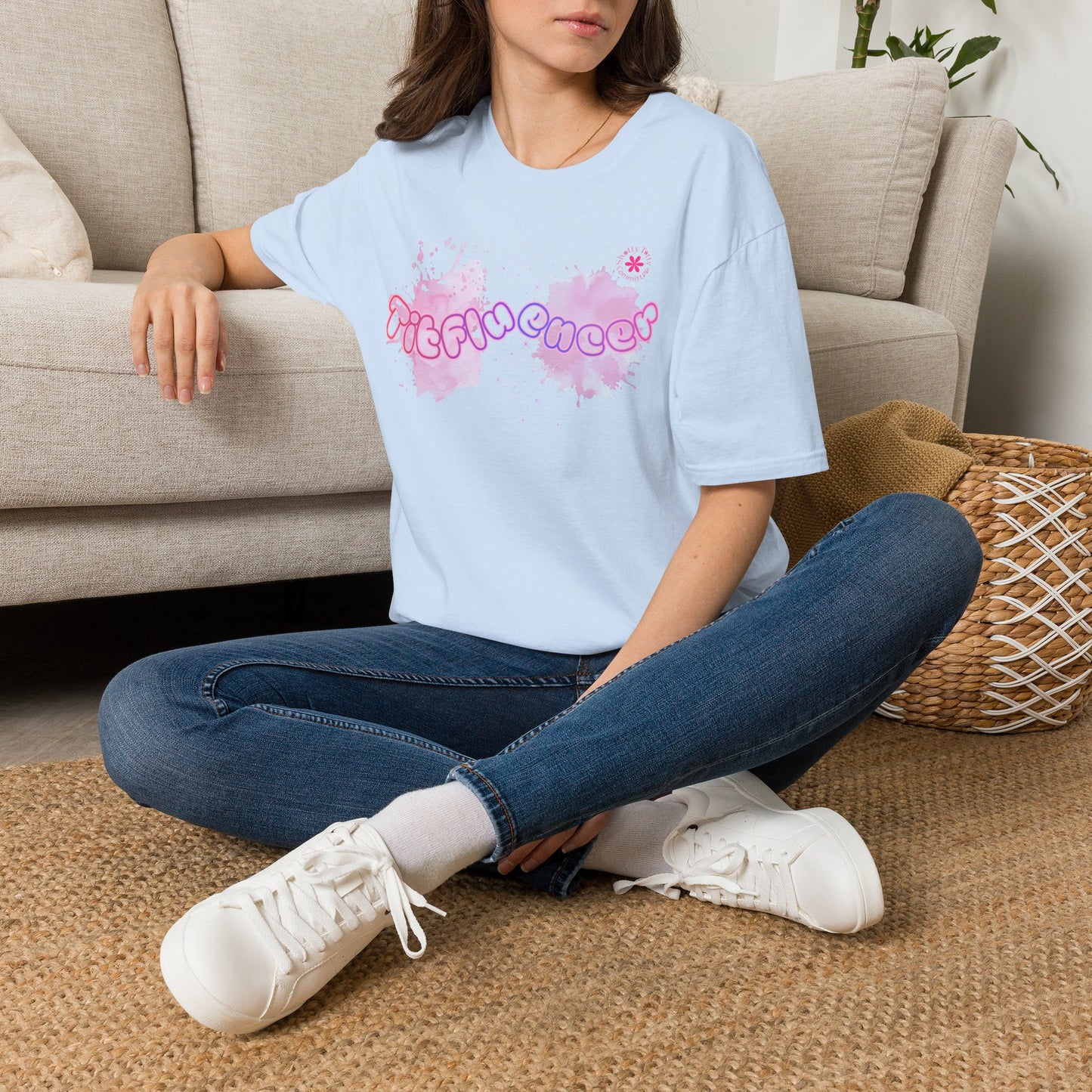 T-Shirt — "Titfluencer" Pink Watercolor Graphic Tee