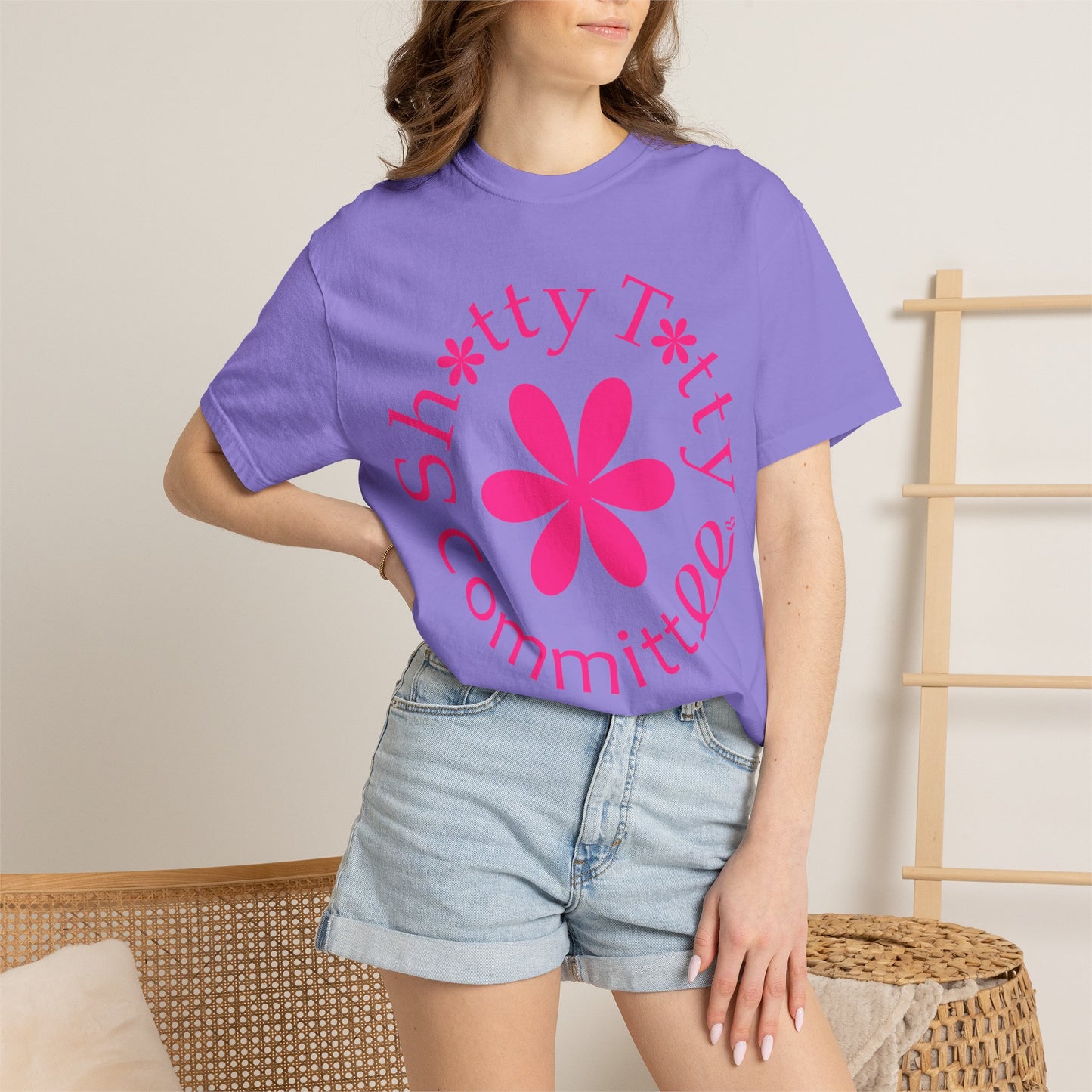 Global Fulfilment - In Ya Face Shitty Titty Tee - Pink Logo