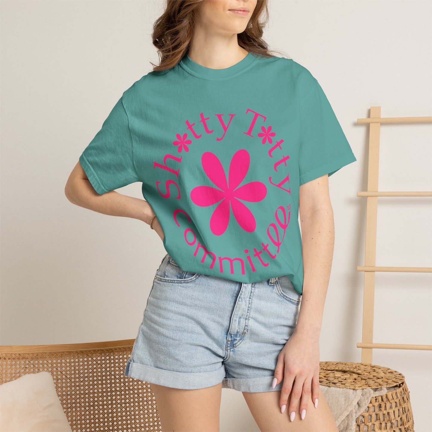 Global Fulfilment - In Ya Face Shitty Titty Tee - Pink Logo